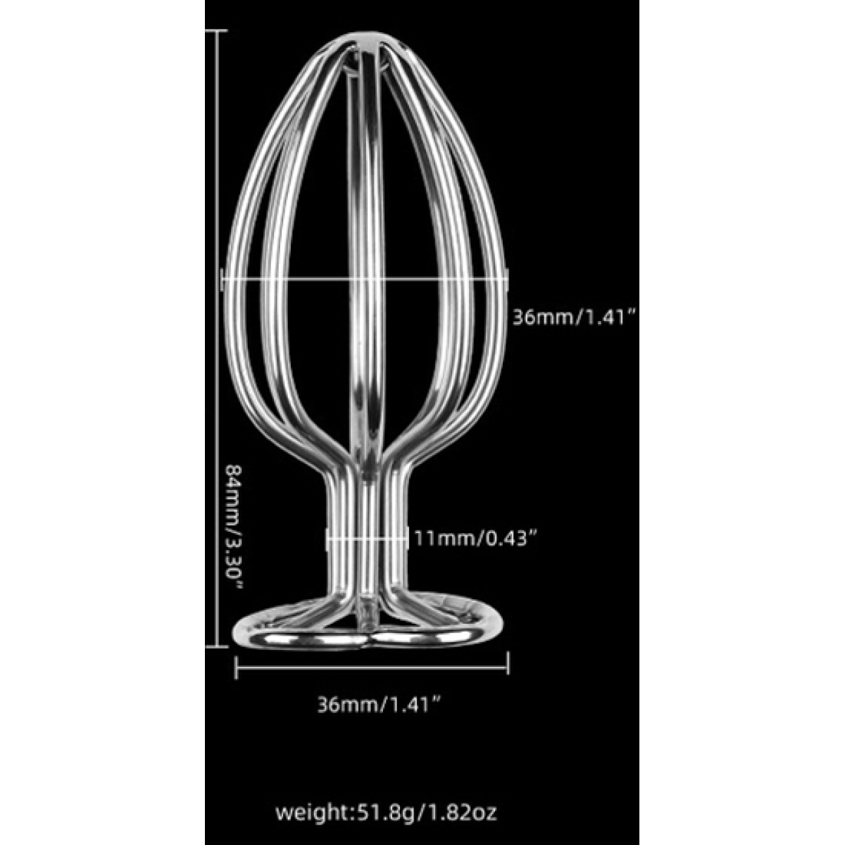 plug en metal heart line l 8 x 42cm 6