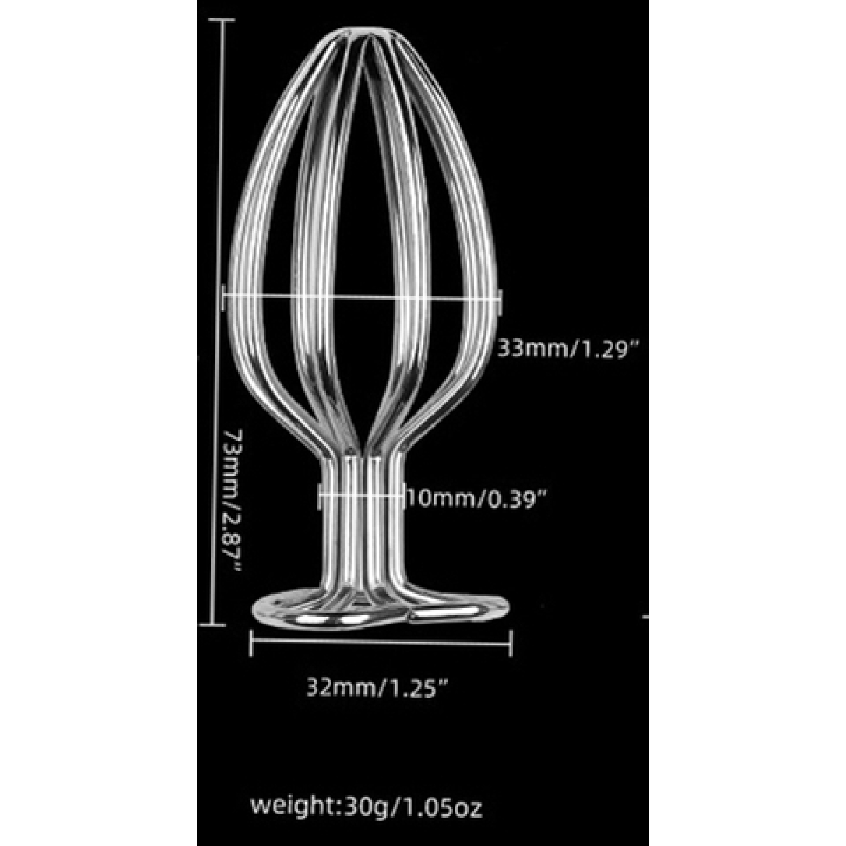 plug en metal heart line m 7 x 35cm 6