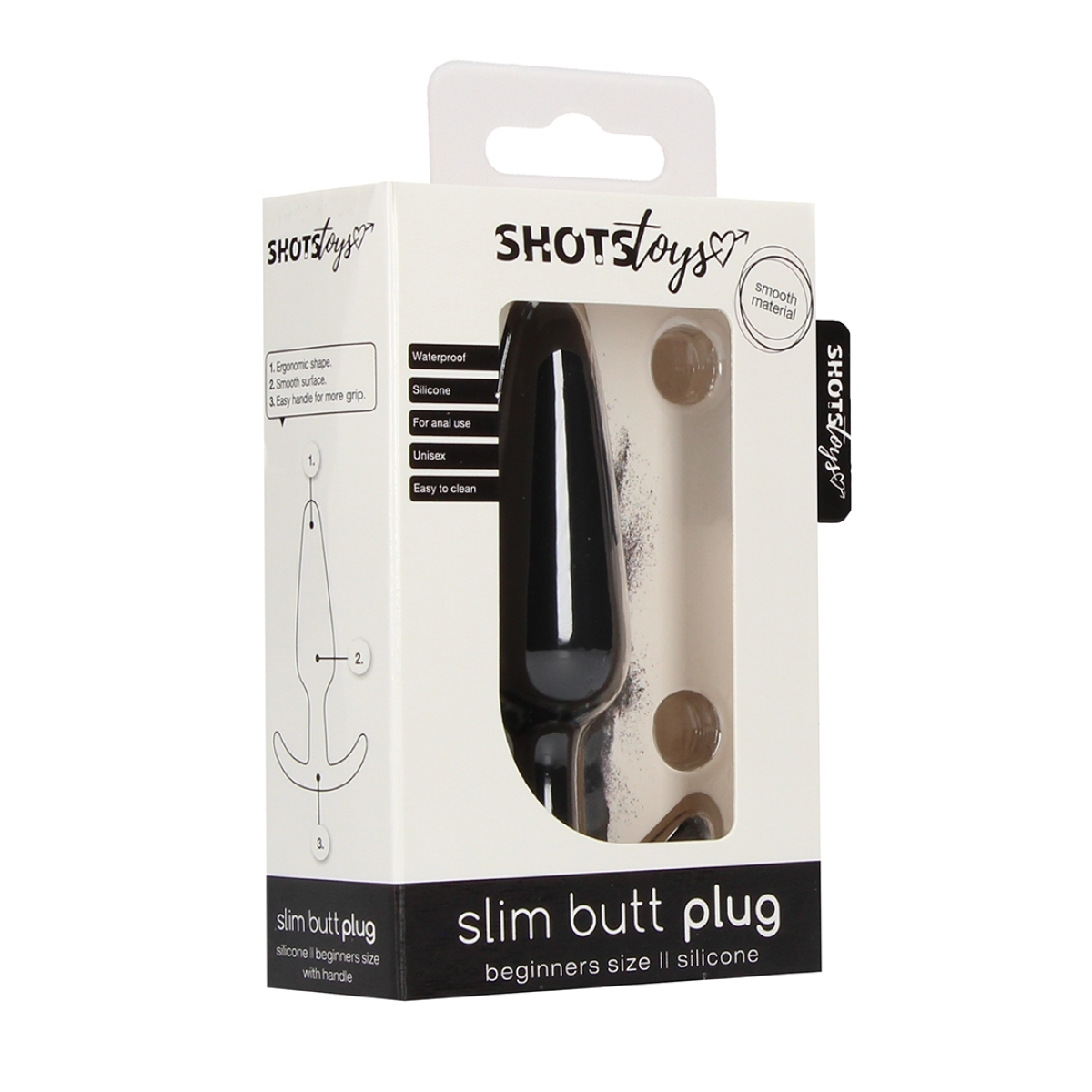 plug en silicone slim butt 75 x 2cm noir 1