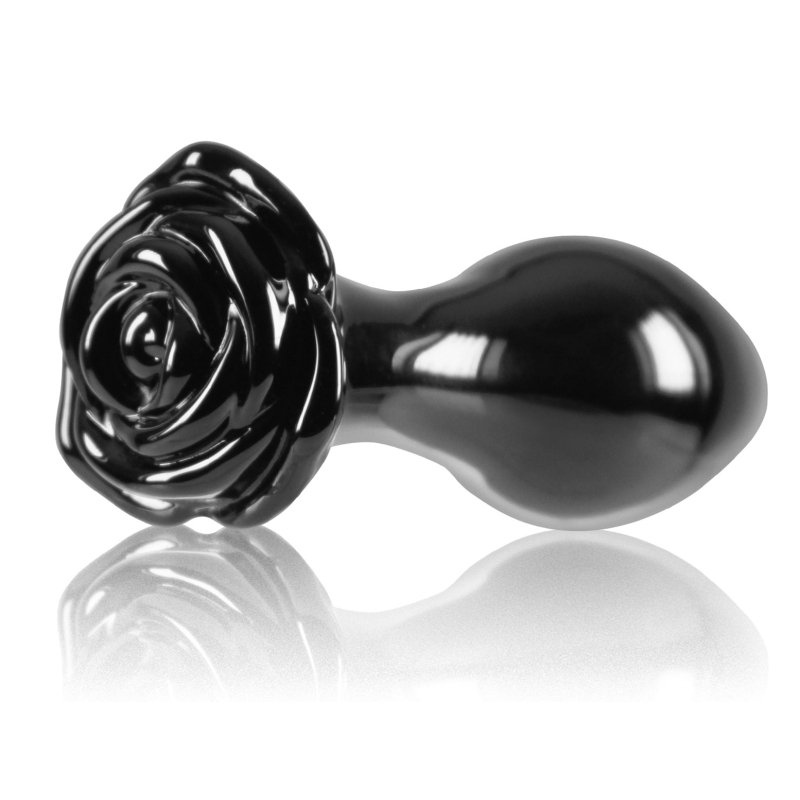 plug en verre crystal rose 7 x 32cm noir