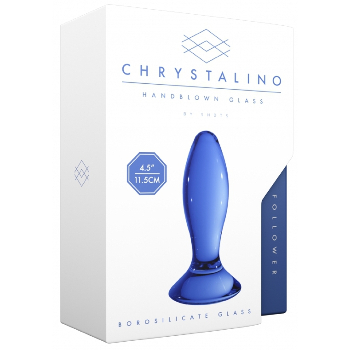 plug en verre follower bleu 9 x 35cm 1