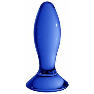 plug en verre follower bleu 9 x 35cm