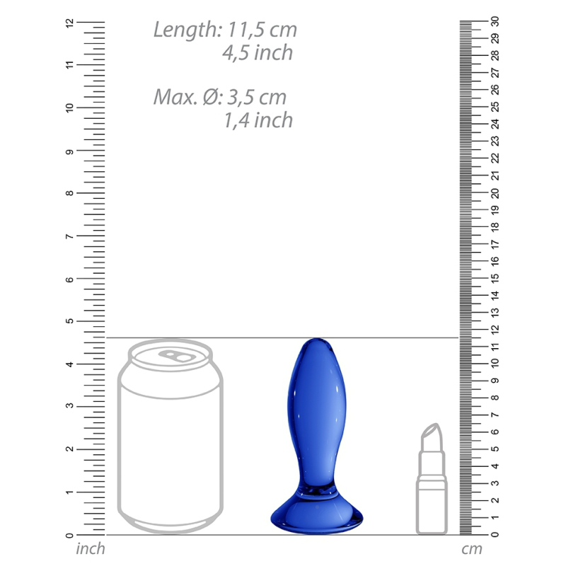 plug en verre follower bleu 9 x 35cm 5
