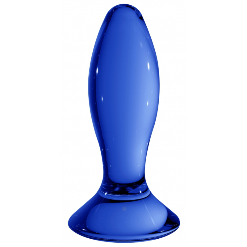 plug en verre follower bleu 9 x 35cm