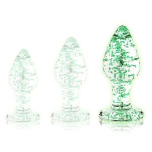 plug en verre phosphorescent butt glow l 8 x 4cm