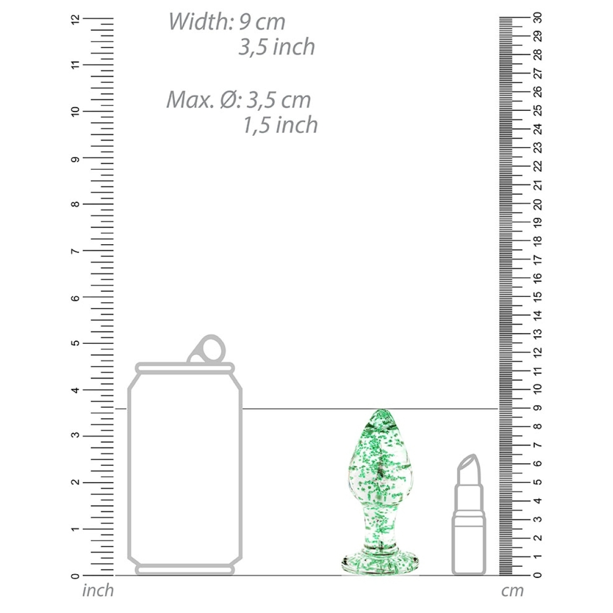 plug en verre phosphorescent butt glow l 8 x 4cm 4