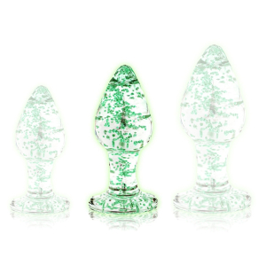 plug en verre phosphorescent butt glow m 7 x 32cm