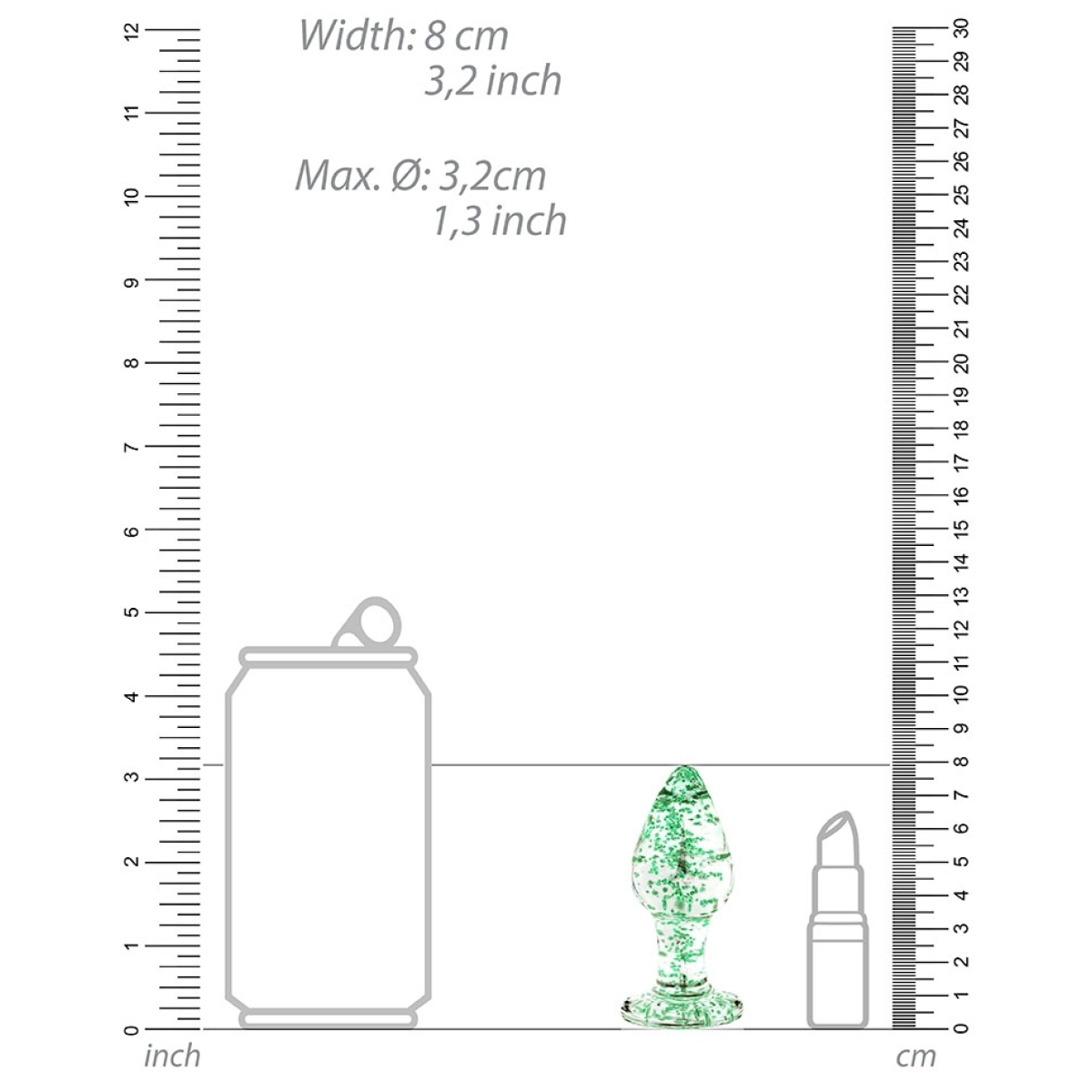 plug en verre phosphorescent butt glow m 7 x 32cm 5