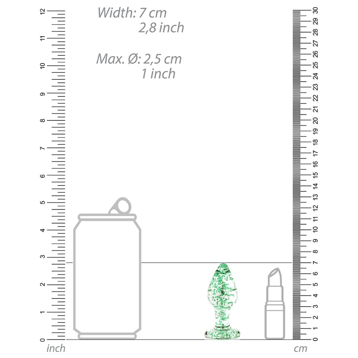 plug en verre phosphorescent butt glow s 6 x 27cm 5