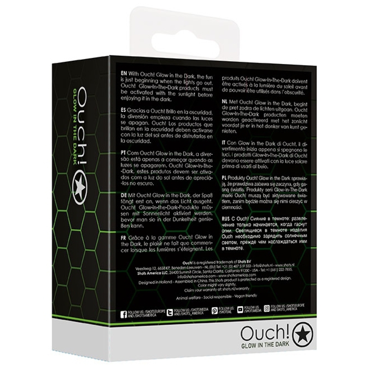 plug en verre phosphorescent butt glow s 6 x 27cm 6