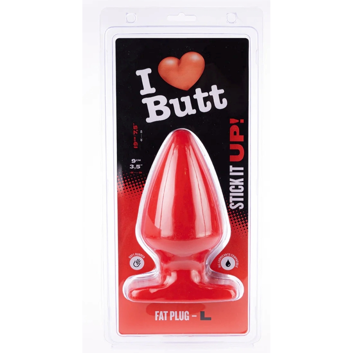plug fat l i love butt 155 x 9 cm rouge 1