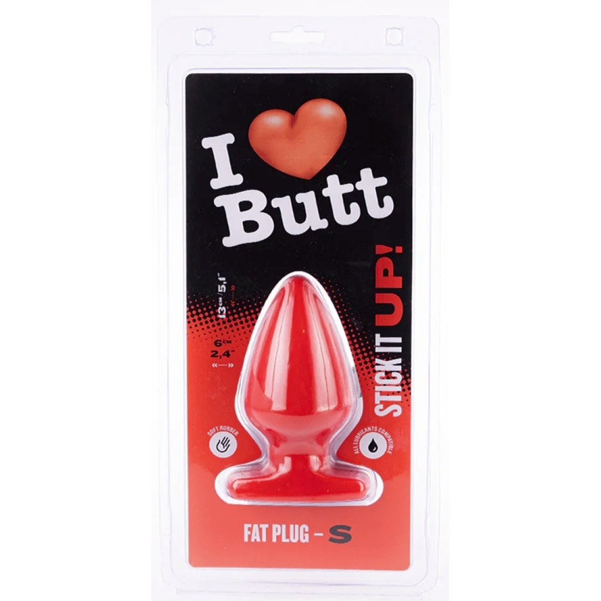 plug fat s i love butt 11 x 6 cm rouge 1