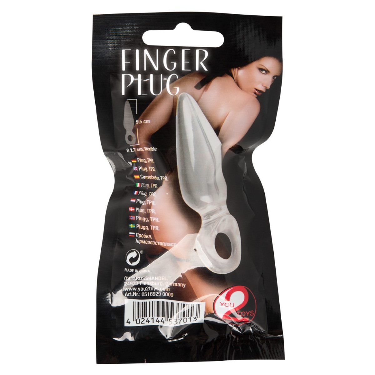 plug finger transparent 7 x 27 cm 3