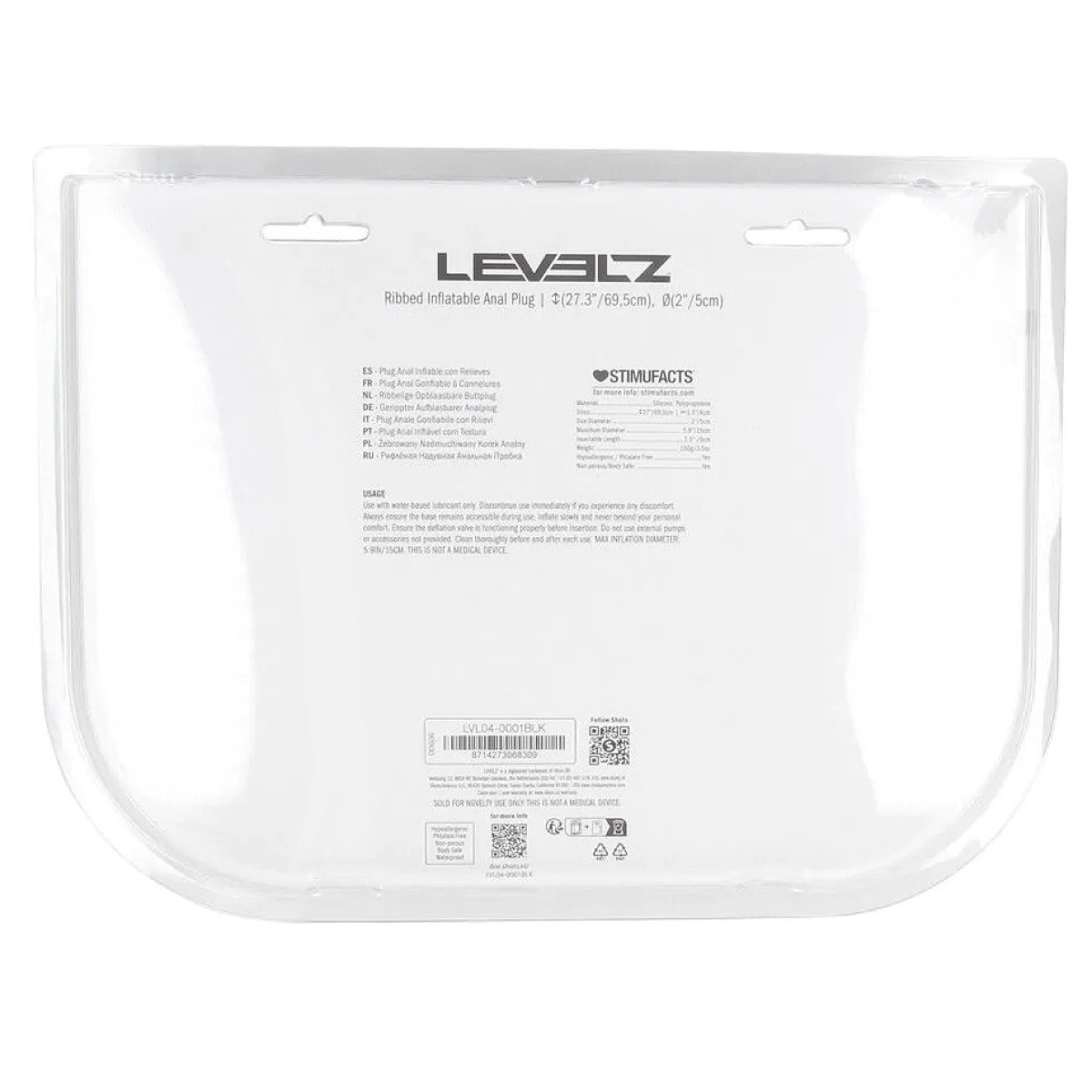 plug gonflable ribbed levelz 9 x 4cm 5