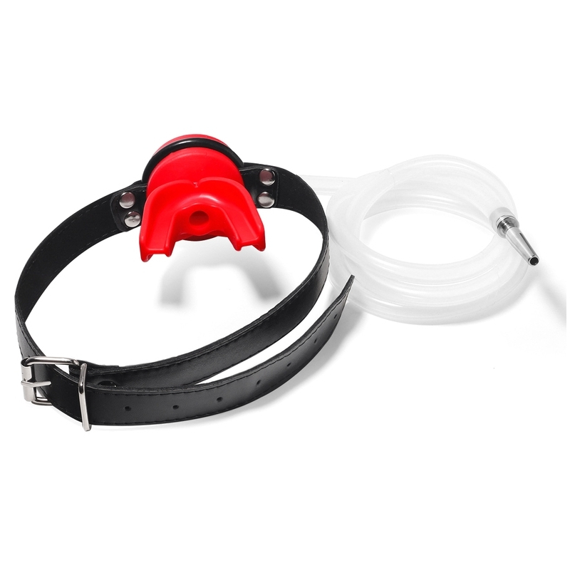 plug penis avec baillon urinoir plug 4 x 07cm rouge 1