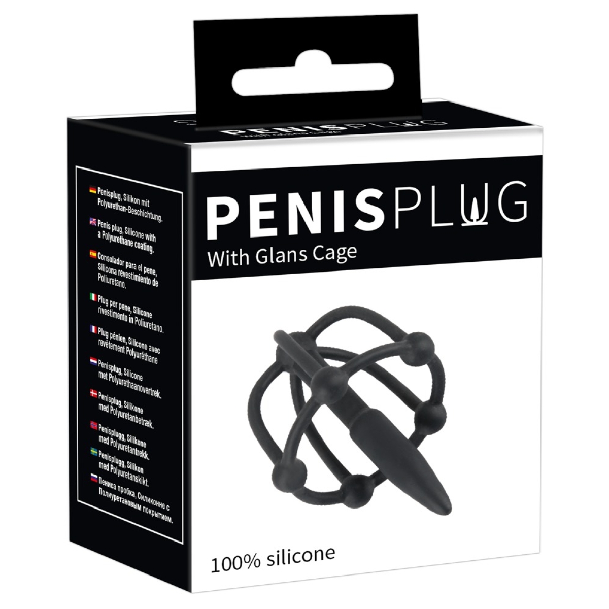 plug penis silicone cage glans 5cm diametre 8mm 1
