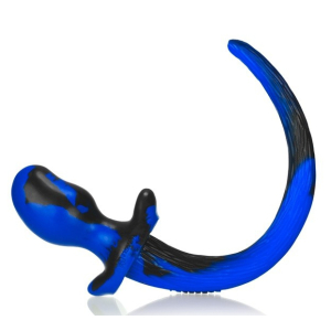 plug queue de chien mastiff 12 x 7 cm bleu