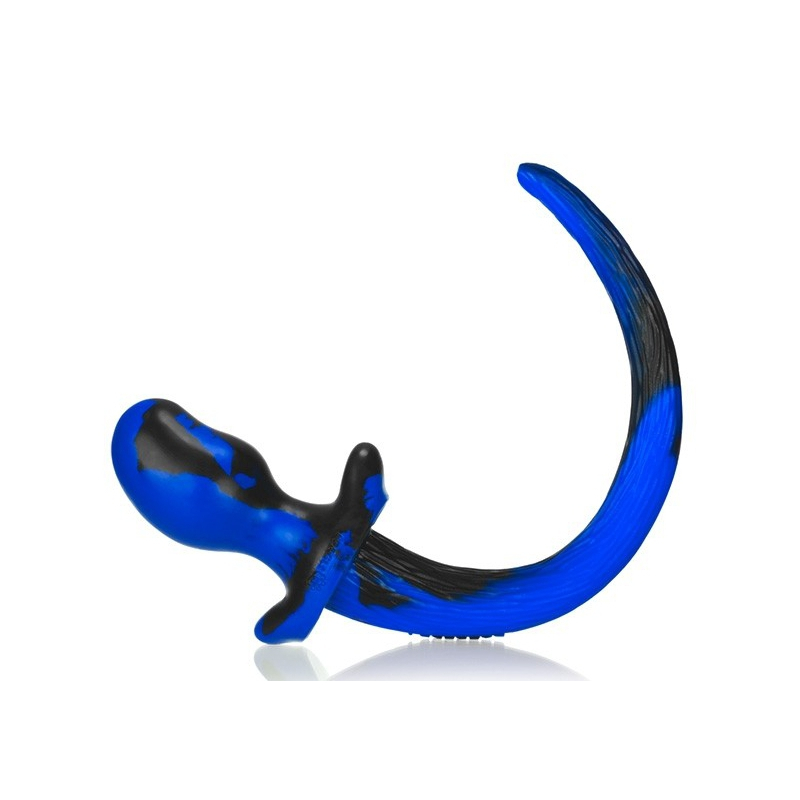 plug queue de chien mastiff 12 x 7 cm bleu