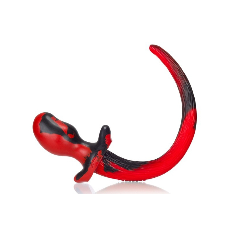 plug queue de chien mastiff 12 x 7 cm rouge