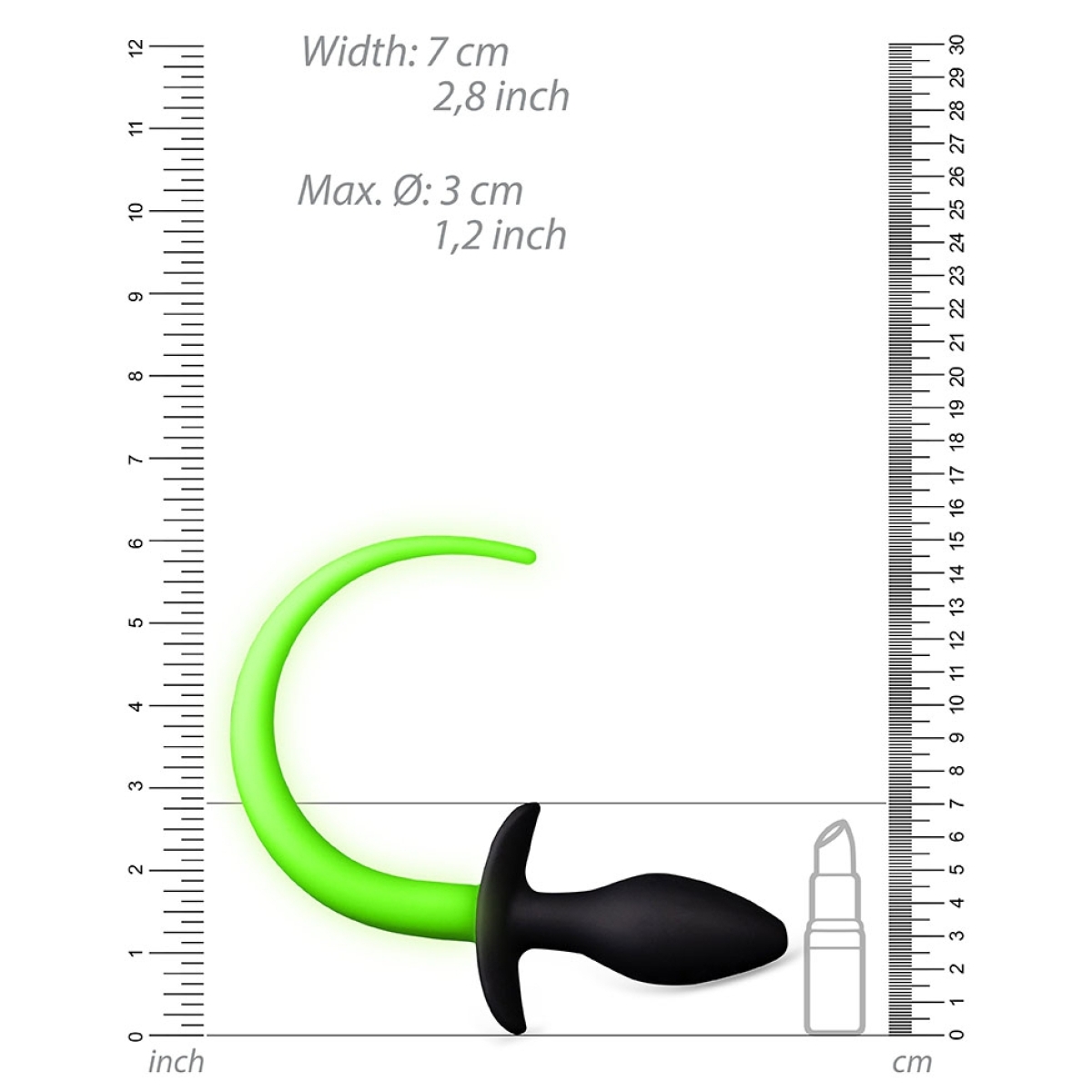 plug queue de chien phosphorescente glow tail 8 x 32cm 4