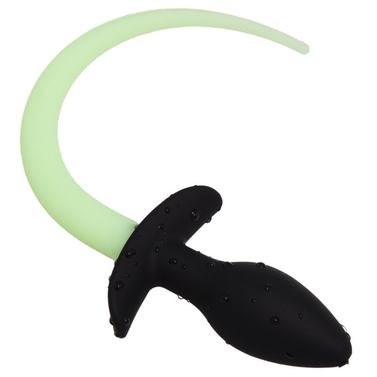 plug queue de chien phosphorescente luminous puppy 8 x 32cm vert fluo