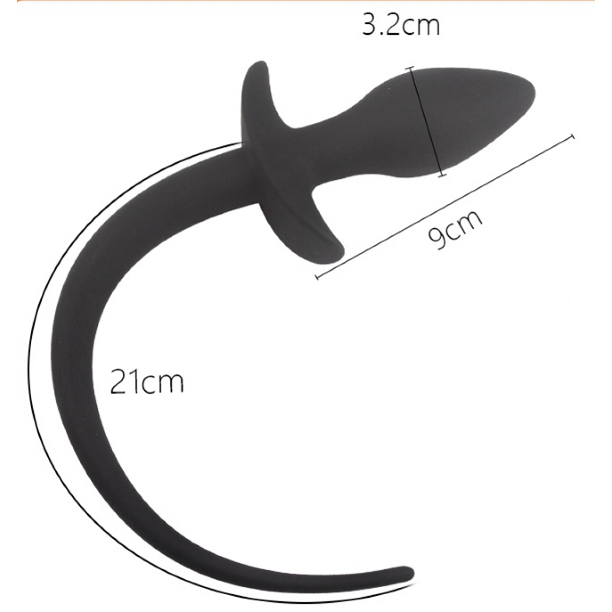 plug queue de chien silicone 75 x 31cm noir 4