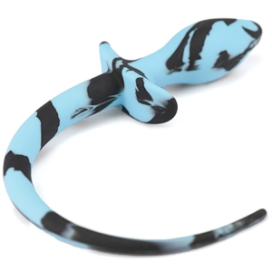 plug queue de chien silicone 75 x 31cm noir bleu ciel