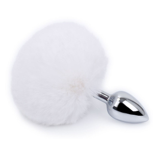 plug queue de lapin bunny tail 6 x 27 cm blanc