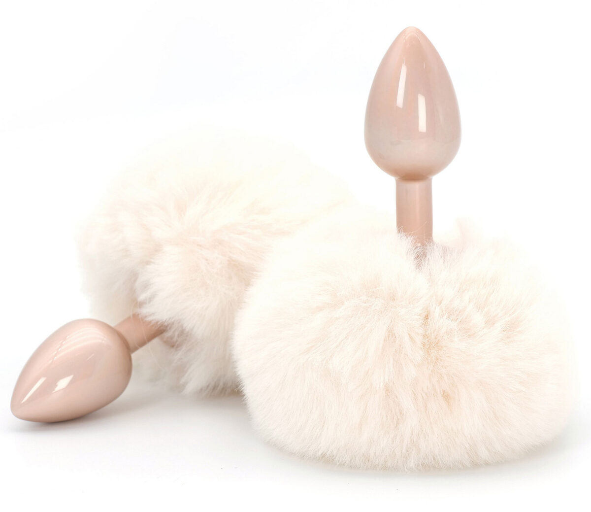 plug queue de lapin enchanting bunnytail 5 x 28cm blanc