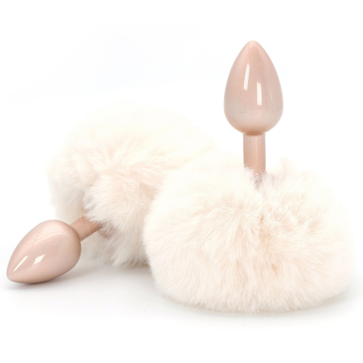 plug queue de lapin enchanting bunnytail 5 x 28cm blanc