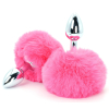 plug queue de lapin enchanting bunnytail 5 x 28cm rose