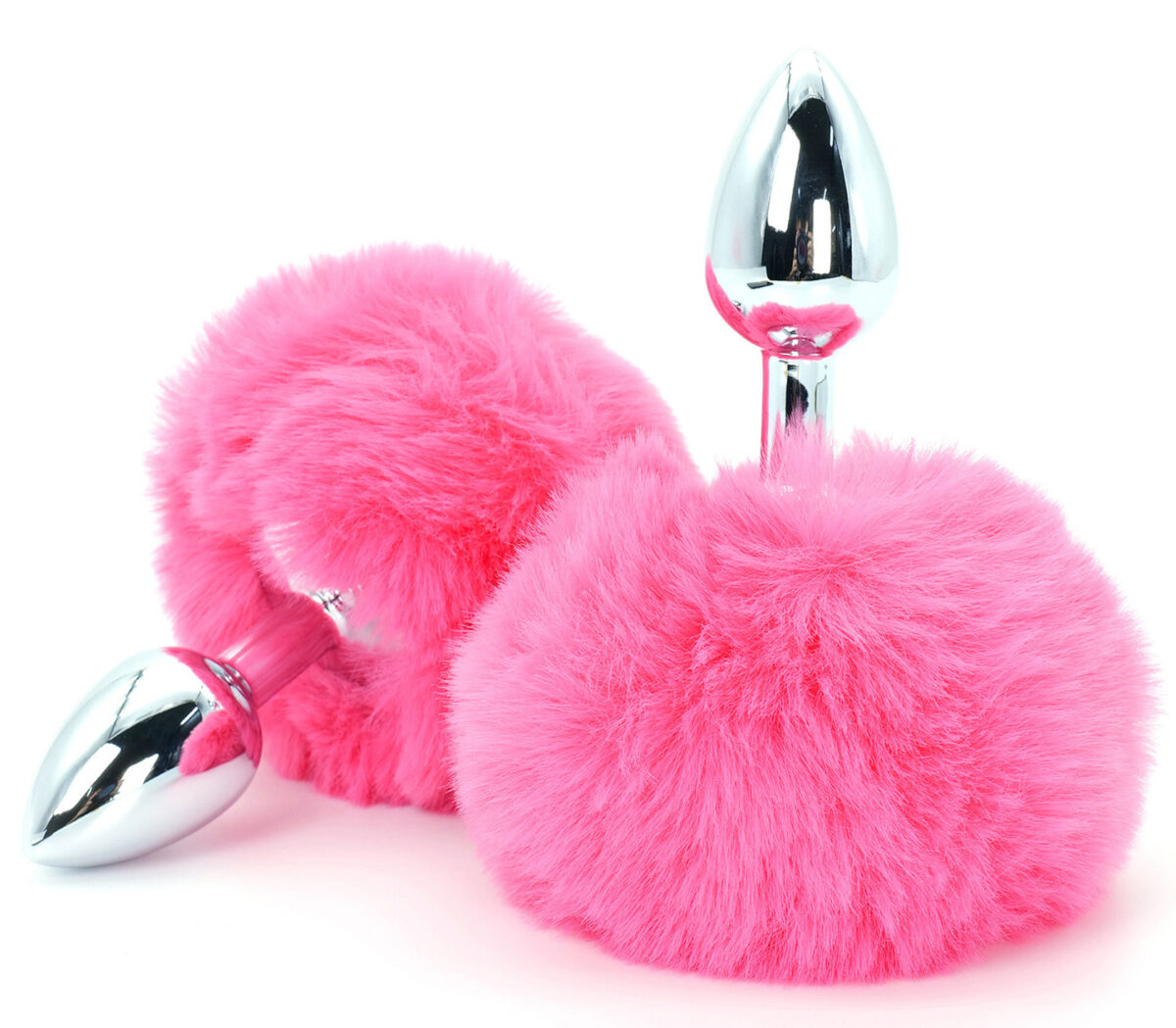 plug queue de lapin enchanting bunnytail 5 x 28cm rose