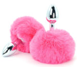 plug queue de lapin enchanting bunnytail 5 x 28cm rose