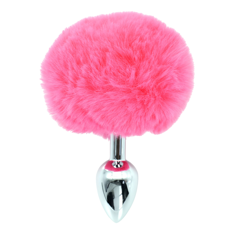 plug queue de lapin enchanting bunnytail 5 x 28cm rose 2