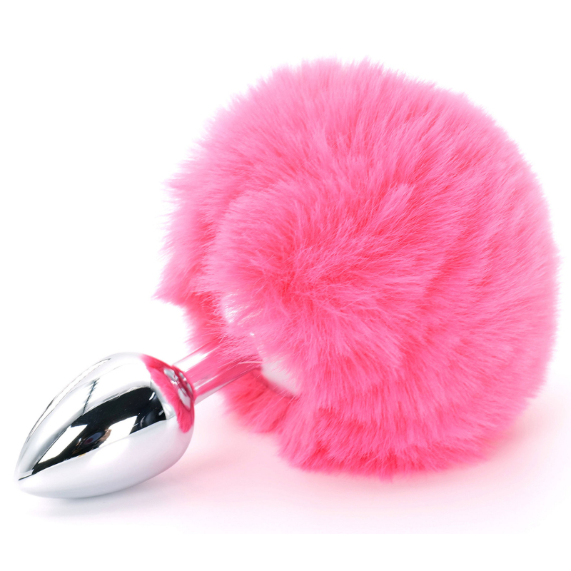 plug queue de lapin enchanting bunnytail 5 x 28cm rose 3