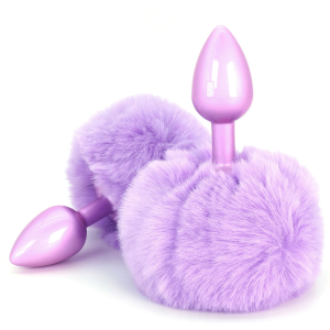 plug queue de lapin enchanting bunnytail 5 x 28cm violet