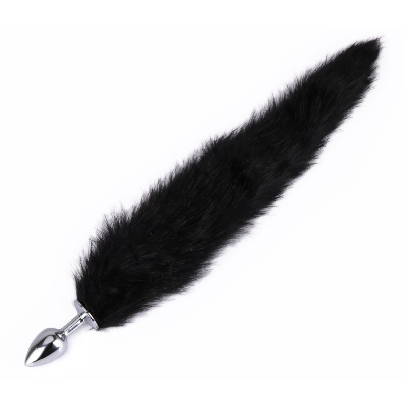 plug queue de renard fox 6 x 27 cm noir 1