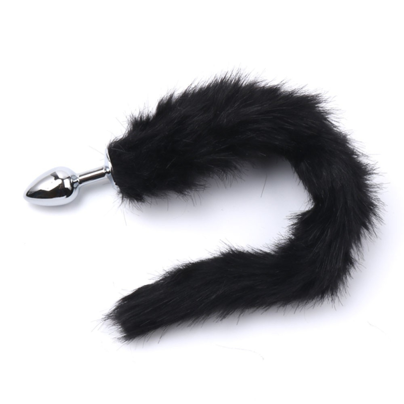 plug queue de renard fox 6 x 27 cm noir 2