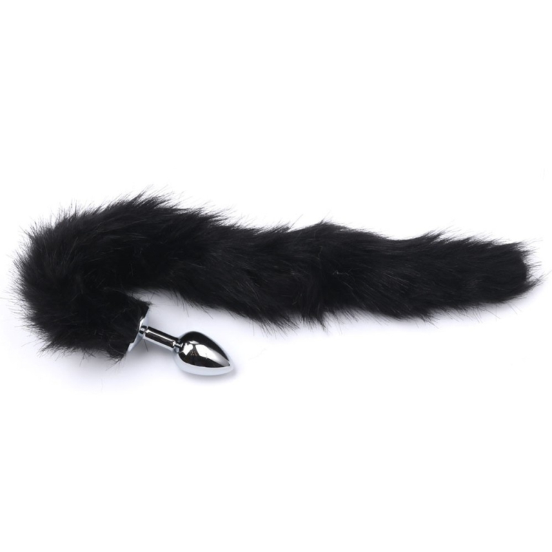 plug queue de renard fox 6 x 27 cm noir 3
