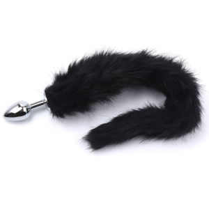 plug queue de renard fox 6 x 27 cm noir