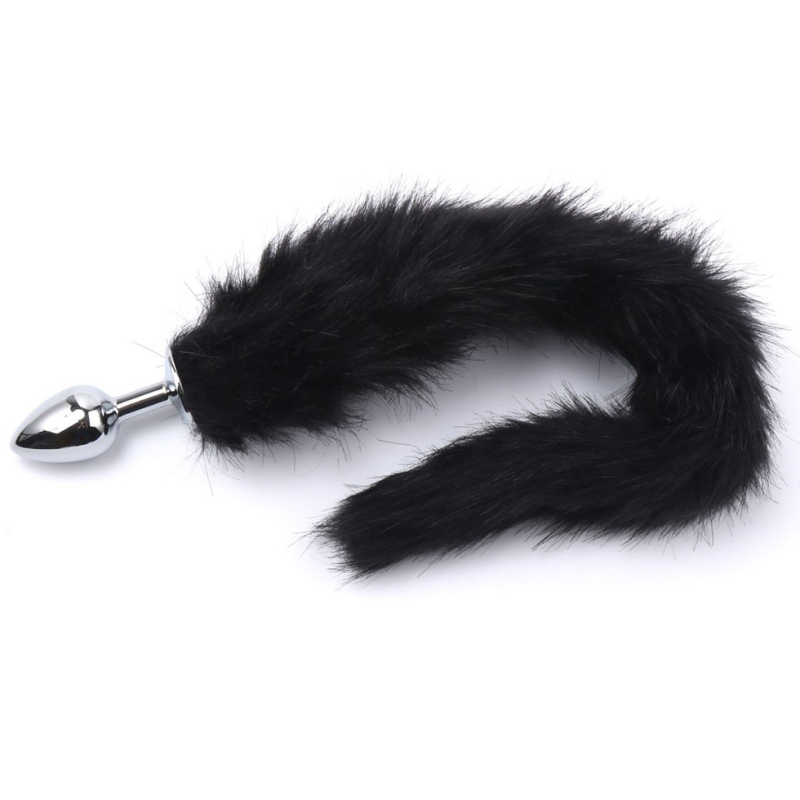 plug queue de renard fox 6 x 27 cm noir