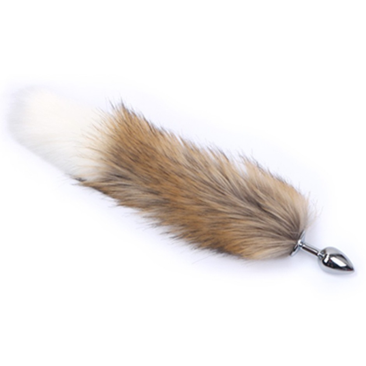 plug queue de renard fox 6 x 27cm beige blanc 5