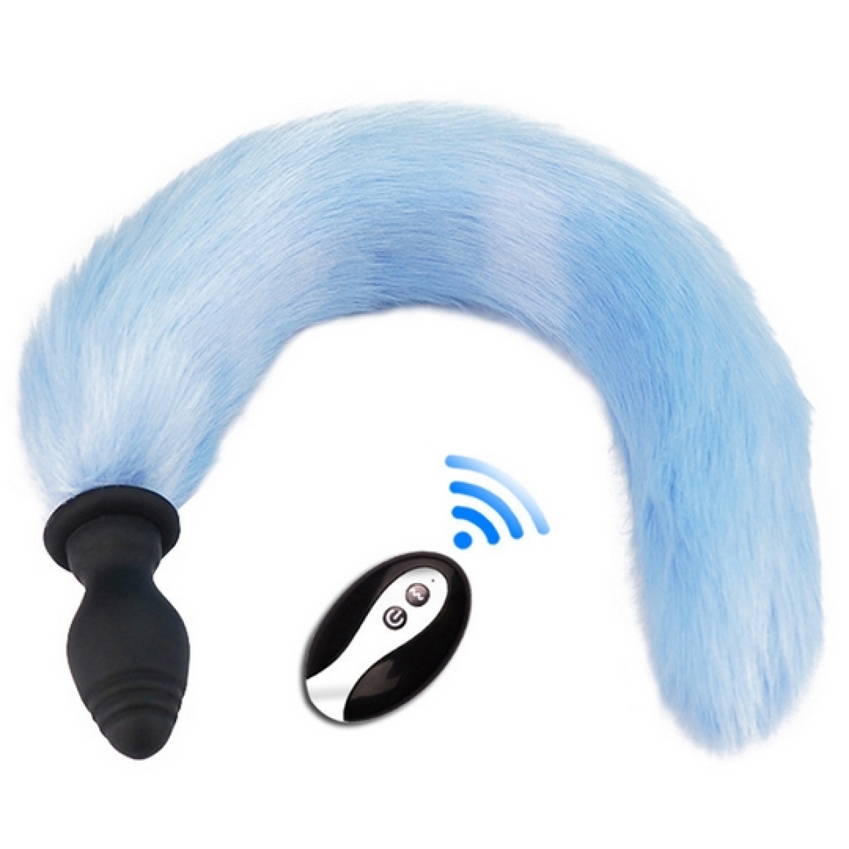 plug queue vibrant fox tail vibe 65 x 32cm queue 40cm bleue