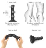 plug silicone geisha balls strap on me m 15 x 37cm noir 3