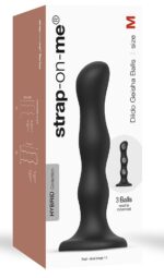 plug silicone geisha balls strap on me xl 175 x 42cm noir 1