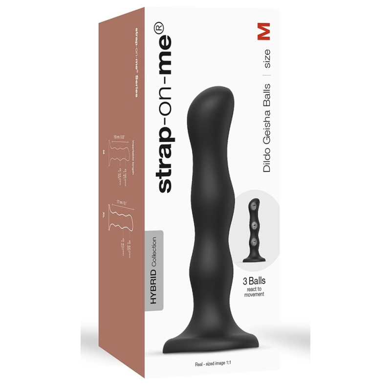 plug silicone geisha balls strap on me xl 175 x 42cm noir 1