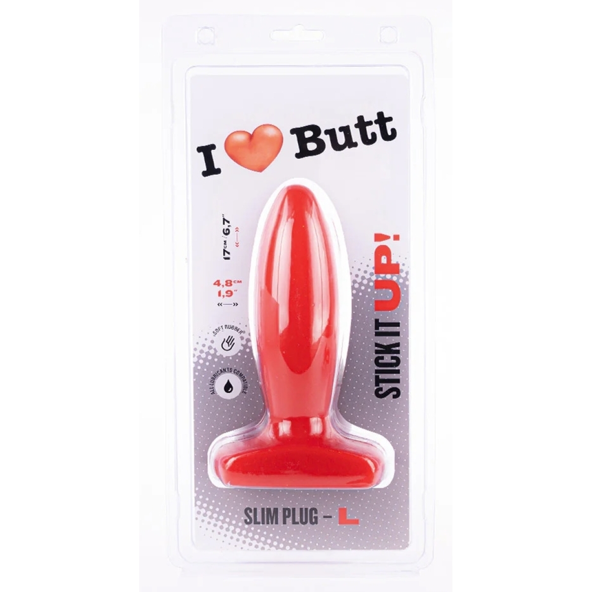 plug slim l i love butt 14 x 48 cm rouge 1
