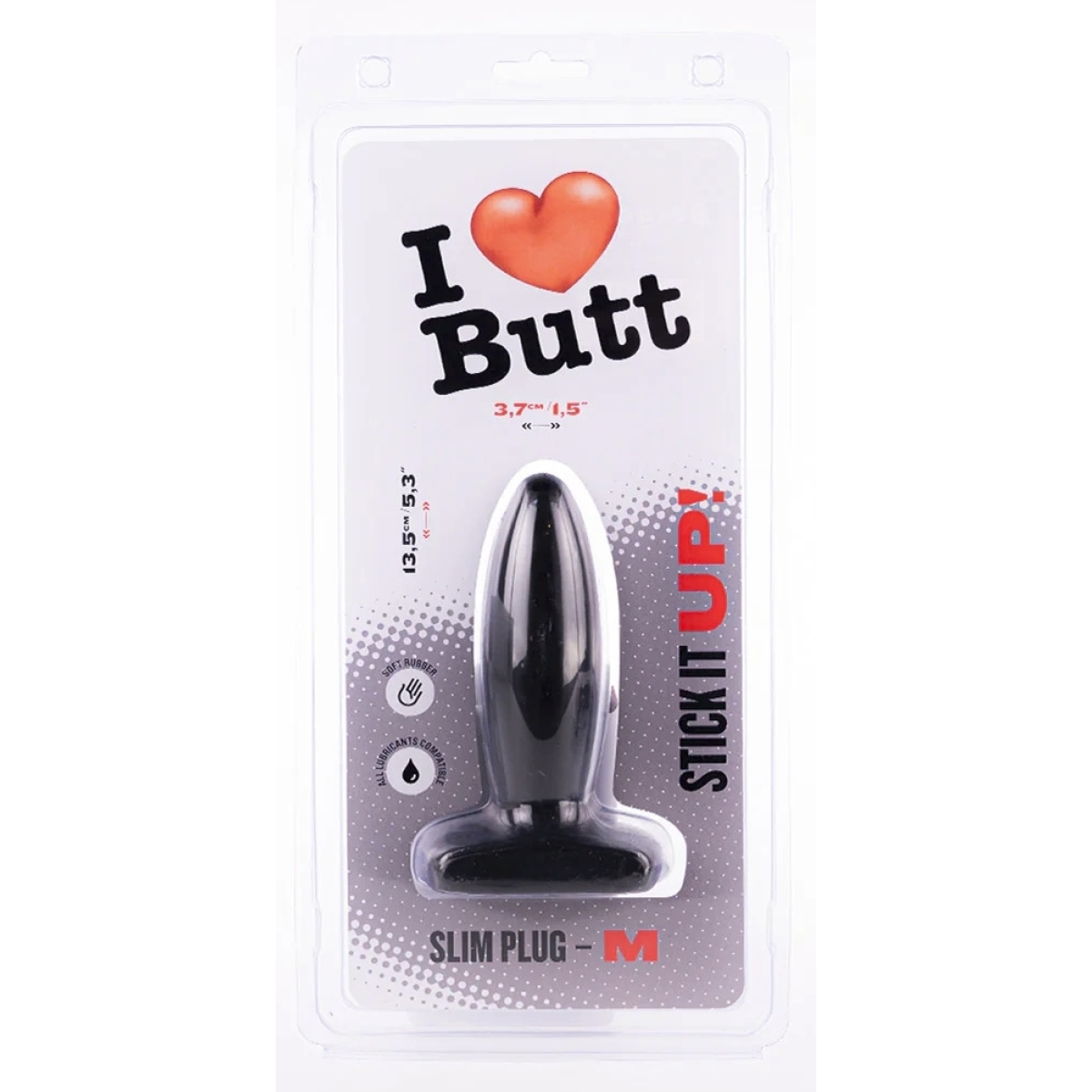plug slim m i love butt 11 x 37 cm noir 1