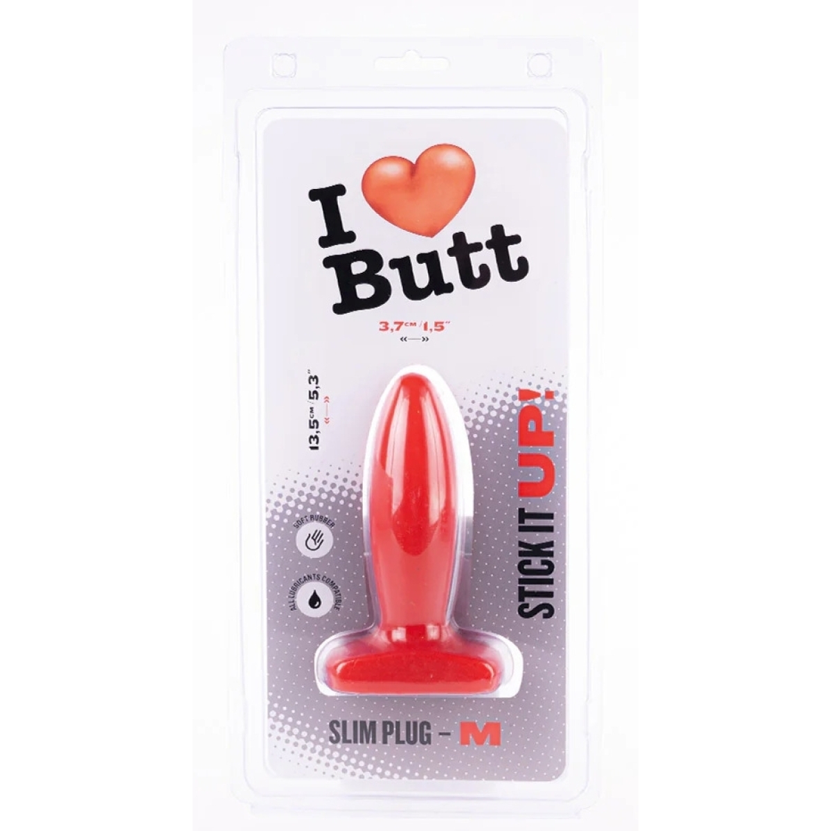 plug slim m i love butt 11 x 37 cm rouge 1