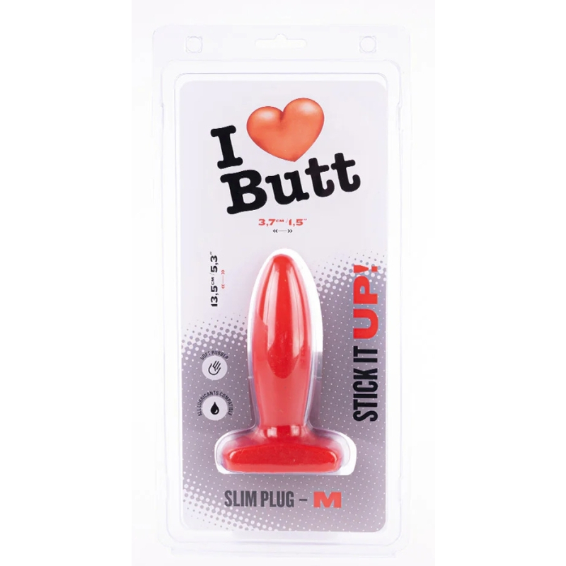plug slim m i love butt 11 x 37 cm rouge 1